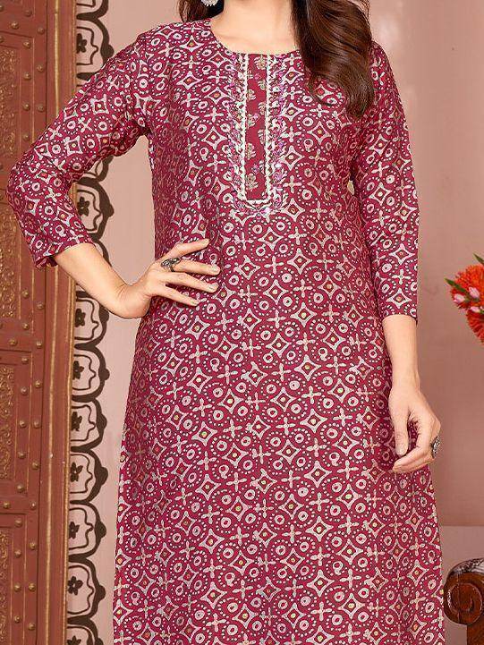 Gorgeous Maroon Digital Printed Rayon Casual Wear Pant Suit