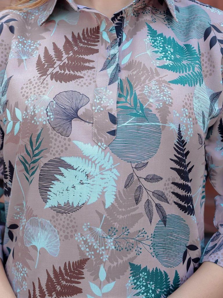 Beautiful Grey Digital Printed Cotton Top Palazzo Co-Ord Set
