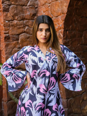 Fascinating Blue Digital Printed Cotton Top Palazzo Co-Ord Set