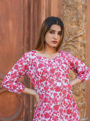 Bewitching White Printed Cotton Casual Wear Top Palazzo Co-Ord Set