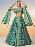 Glamorous Multi-Color Sequins Chiffon Event Wear Lehenga Choli