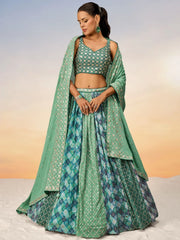 Glamorous Multi-Color Sequins Chiffon Event Wear Lehenga Choli