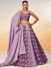 Bewitching Purple Sequins Chiffon Function Wear Lehenga Choli