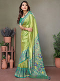 Bewitching Olive Green Zari Weaving Banarasi Silk Paithani Saree