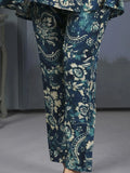Glamorous Teal Blue Digital Printed Rayon Top Palazzo Co-Ord Set