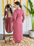 Beautiful Burgundy Sequins Viscose Traditional Pant Suit With Dupatta