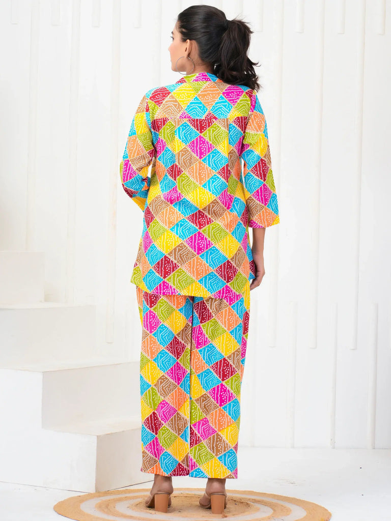 Excellent Multi-Color Digital Printed Rayon Co-Ord Set