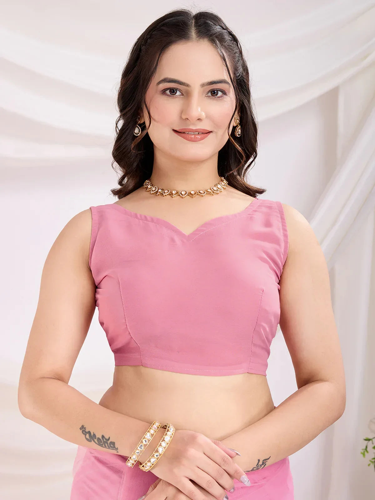 Stunning Pink Thread Embroidered Net Festival Wear Saree With Blouse