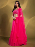 Sparkle Pink Sequins Work Soft Net Reception Wear Lehenga Choli