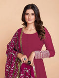 Elegance Pink Georgette Zari Work Gown and Dupatta