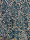 Adorable Blue Thread Work Net Bridesmaid Lehenga Choli With Dupatta - Ethnic Plus In