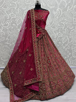 Adorable Dark Pink Dori Work Bridal Lehenga Choli With Double Dupatta