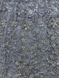 Adorable Dusty Blue Sequins Work Net Bridesmaid Lehenga Choli - Ethnic Plus In