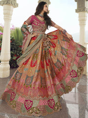 Adorable Multi Color Embroidered Silk Wedding Lehenga Choli With Dupatta - Ethnic Plus In