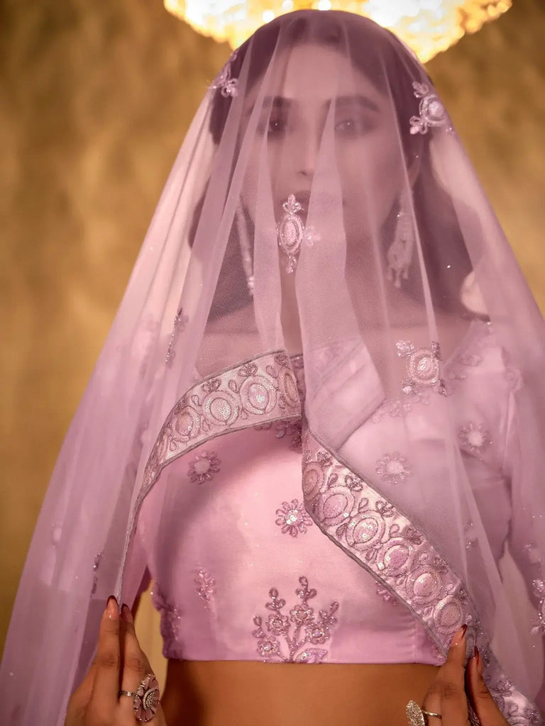 Adorable Pink Sequins Net Wedding Lehenga Choli With Dupatta - Ethnic Plus In