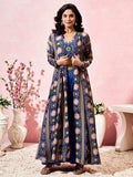 Adorning Blue Khatli Work Sangeet Wear Crop Top Palazzo With Shrug - Ethnic Plus In