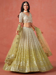Adorning Yellow Georgette Haldi Wear Lehenga Choli With Dupatta - Ethnic Plus In