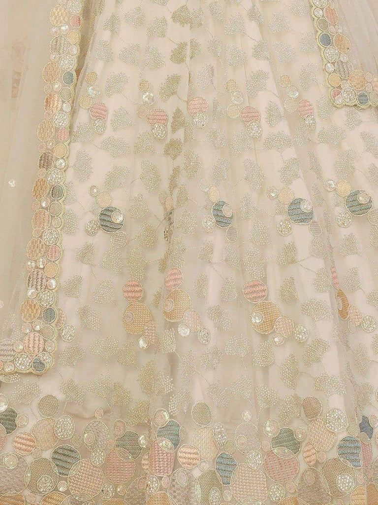 Glamorous White Zari Work Net Wedding Lehenga Choli With Dupatta