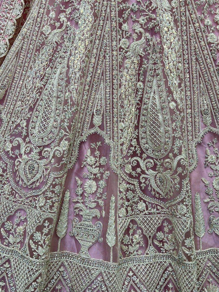 Attractive Pink Embroidered Net Bridesmaid Lehenga Choli