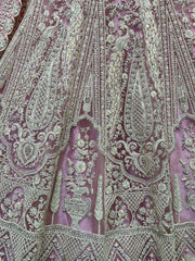 Attractive Pink Embroidered Net Bridesmaid Lehenga Choli