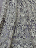 Stunning Grey Dori Work Net Engagement Wear Lehenga Choli