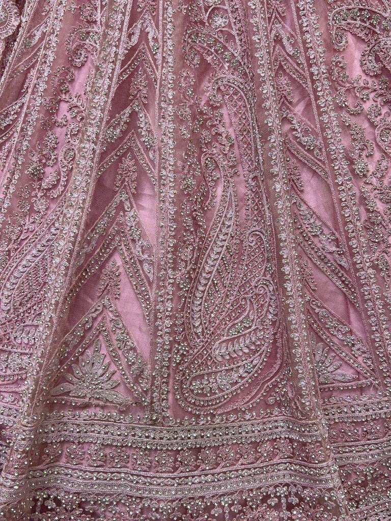 Gorgeous Pink Embroidered Net Engagement Wear Lehenga Choli