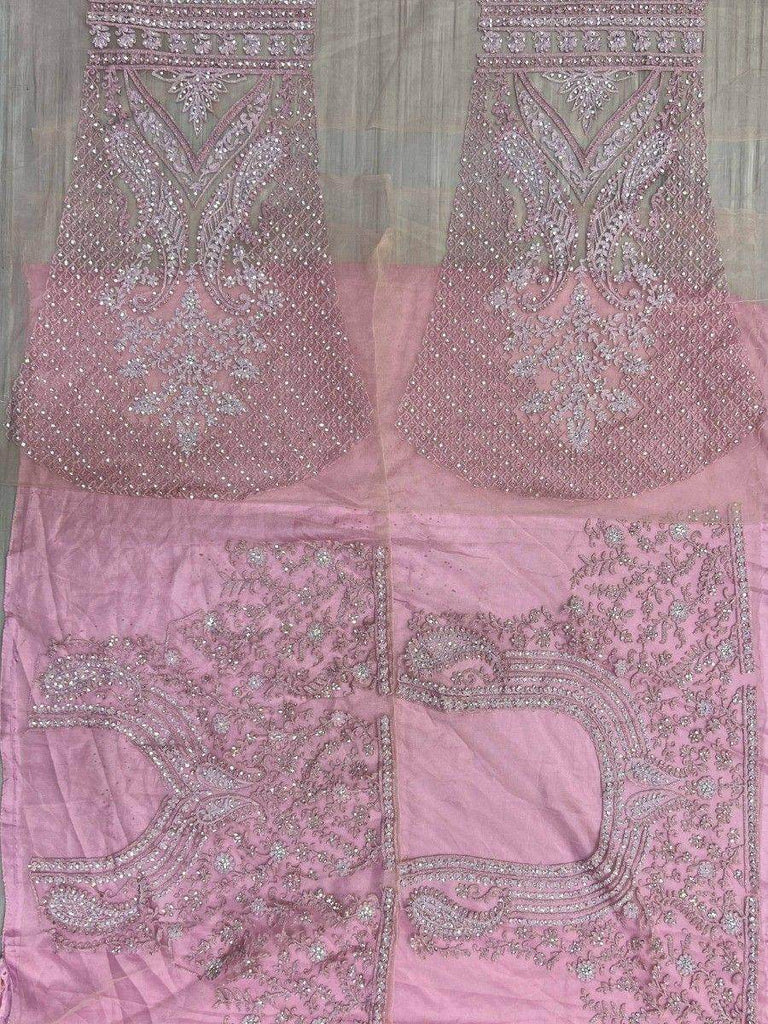 Gorgeous Pink Embroidered Net Engagement Wear Lehenga Choli