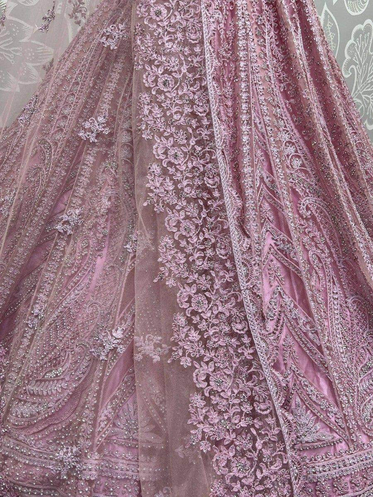 Gorgeous Pink Embroidered Net Engagement Wear Lehenga Choli