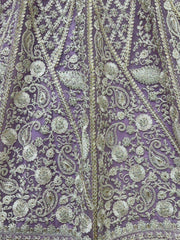 Glamorous Lavender Embroidered Net Bridesmaid Lehenga Choli