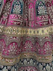 Adorable Rani Pink Dori Work Velvet Bridal Lehenga Choli With Dupatta