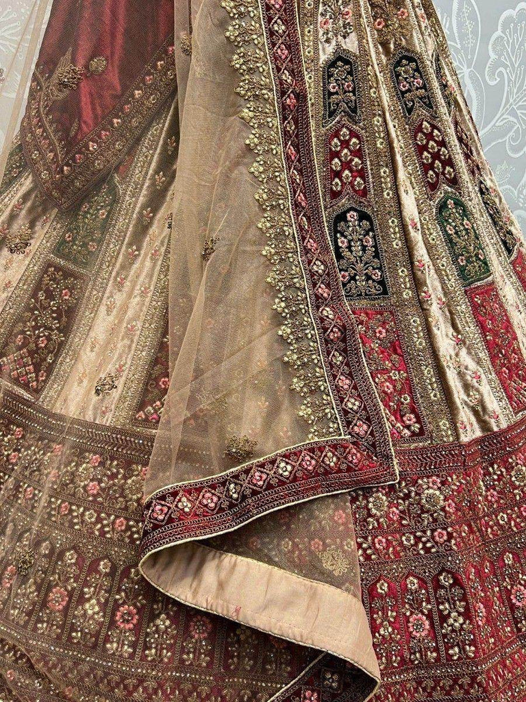 Pleasant Multi-Color Sequins Velvet Lehenga Choli With Double Dupatta