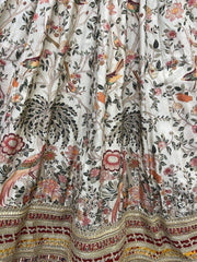 Gorgeous Off-White Floral Printed Silk Traditional Lehenga Choli