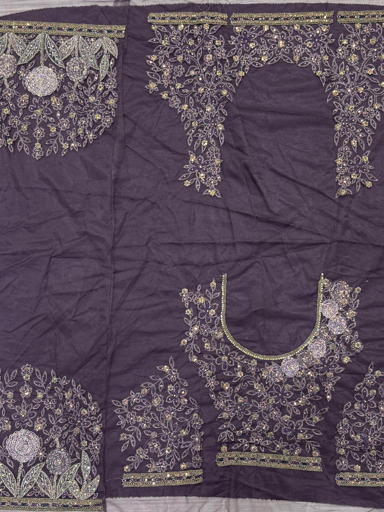 Gorgeous Purple Embroidered Net Wedding Lehenga Choli With Dupatta
