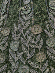 Enchanting Green Embroidered Net Mehendi Wear Lehenga Choli