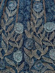 Fascinating Blue Embroidered Net Engagement Wear Lehenga Choli