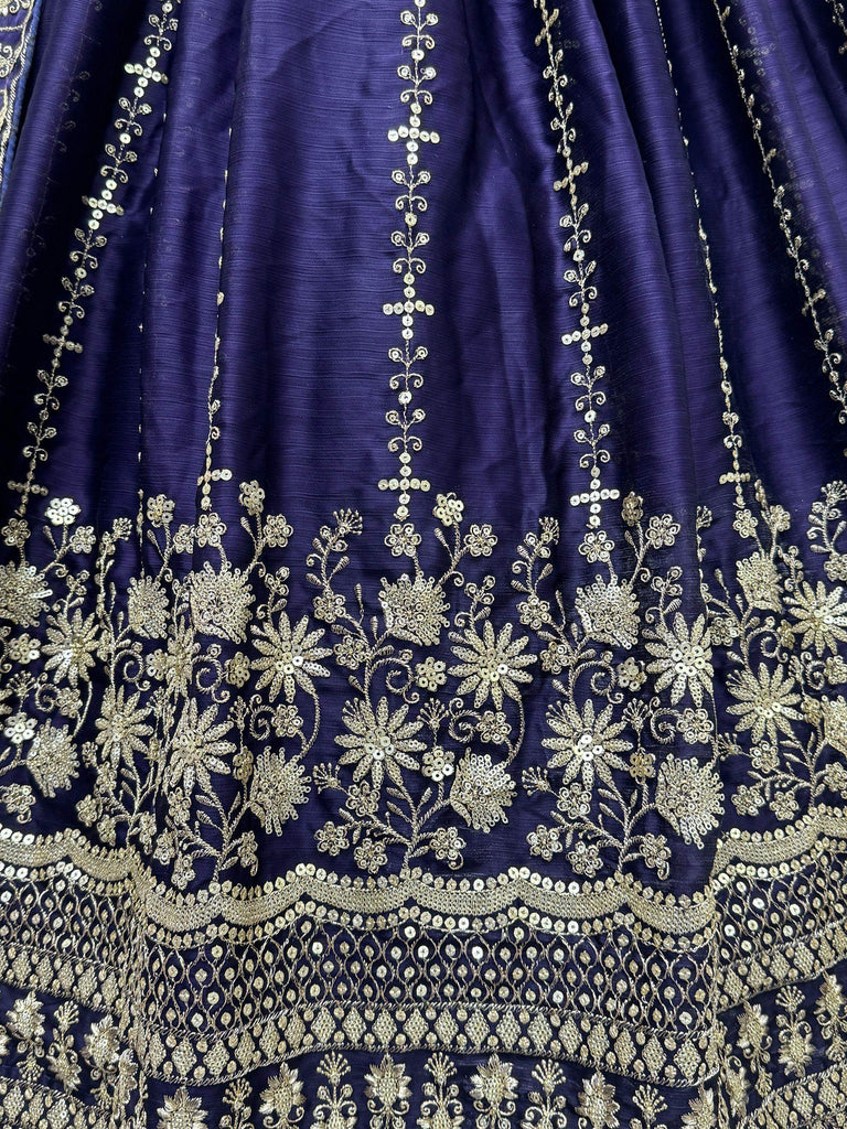 Charming Blue Multi-Thread Work Chiffon Wedding Lehenga Choli