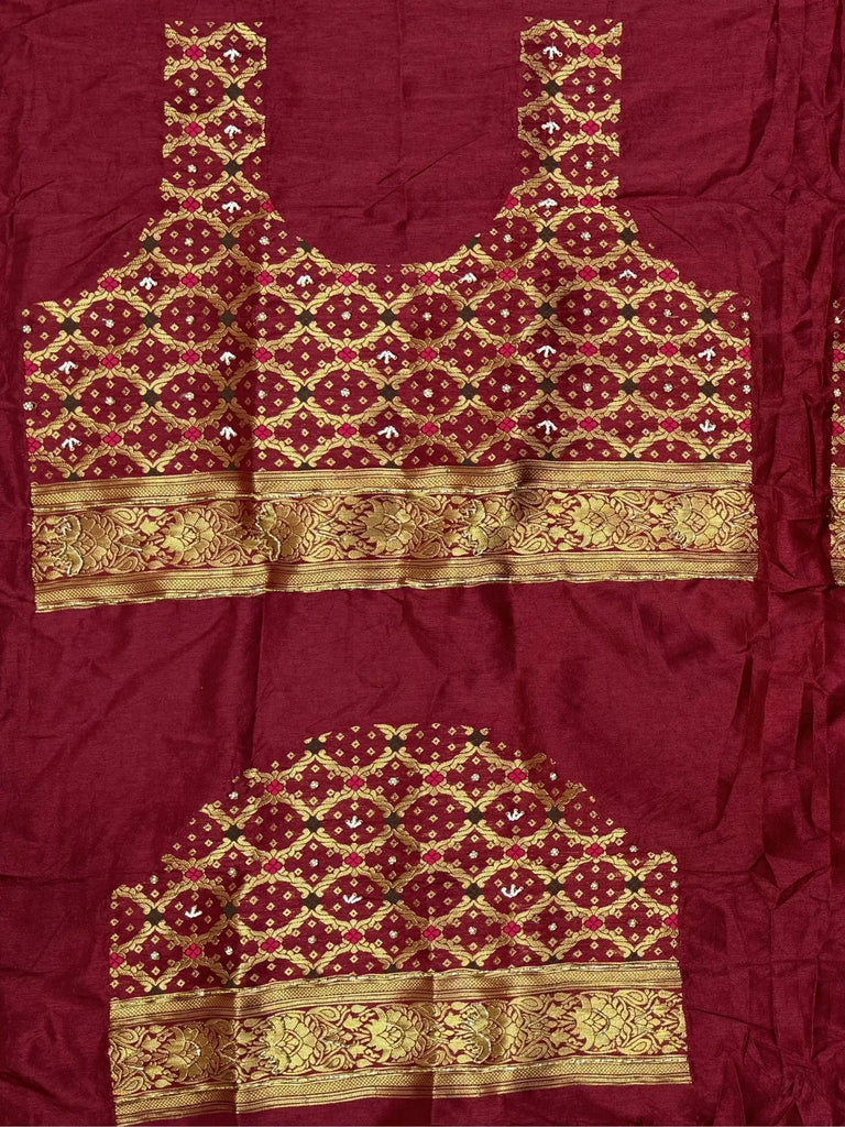 Precious White Bandhani Printed Cotton Wedding Lehenga Choli