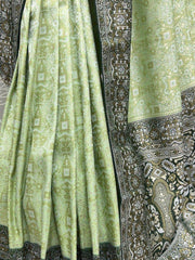 Astonishing Sea Green Zari Weaving Kanjivaram Silk Traditional Saree