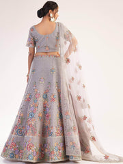 Astonishing Light Purple Sequins Embroidered Net Wedding Wear Lehenga Choli