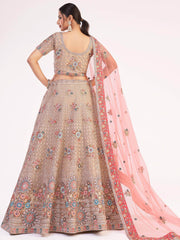 Impressive Gold Sequins Embroidered Net Wedding Wear Lehenga Choli