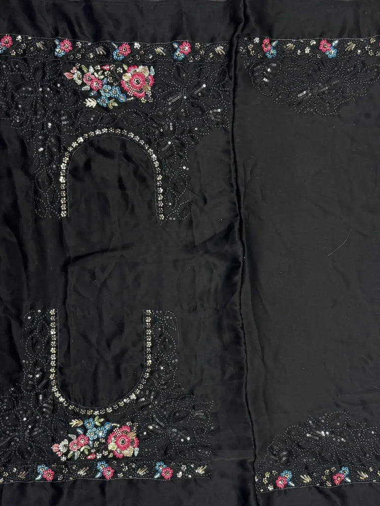 Alluring Black Sequins Chinon Sangeet Wear Lehenga Choli With Dupatta - Ethnic Plus In