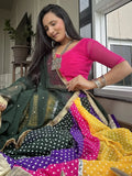 Alluring Multi Color Georgette Navratri Wear Lehenga Choli With Dupatta - Ethnic Plus In