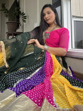 Alluring Multi Color Georgette Navratri Wear Lehenga Choli With Dupatta - Ethnic Plus In