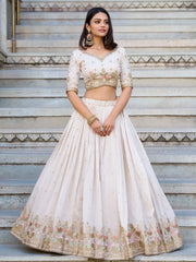 Alluring Off - White Sequins Wedding Wear Lehenga With Blouse - Ethnic Plus In