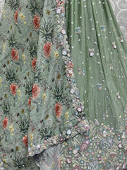 Alluring Pista Green Sequins Chinon Wedding Lehenga Choli With Dupatta - Ethnic Plus In