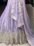 Alluring Purple Embroidered Silk Wedding Lehenga Choli With Dupatta - Ethnic Plus In