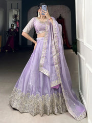 Alluring Purple Embroidered Silk Wedding Lehenga Choli With Dupatta - Ethnic Plus In