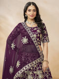 Alluring Purple Silk Wedding Wear Lehenga Choli With Dupatta - Ethnic Plus In