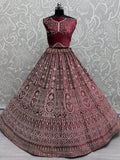 Alluring Red Dori Work Velvet Bridal Lehenga Choli With Double Dupatta - Ethnic Plus In