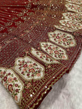 Alluring Red Sequins Work Silk Wedding Wear Lehenga Choli With Dupatta - Ethnic Plus In